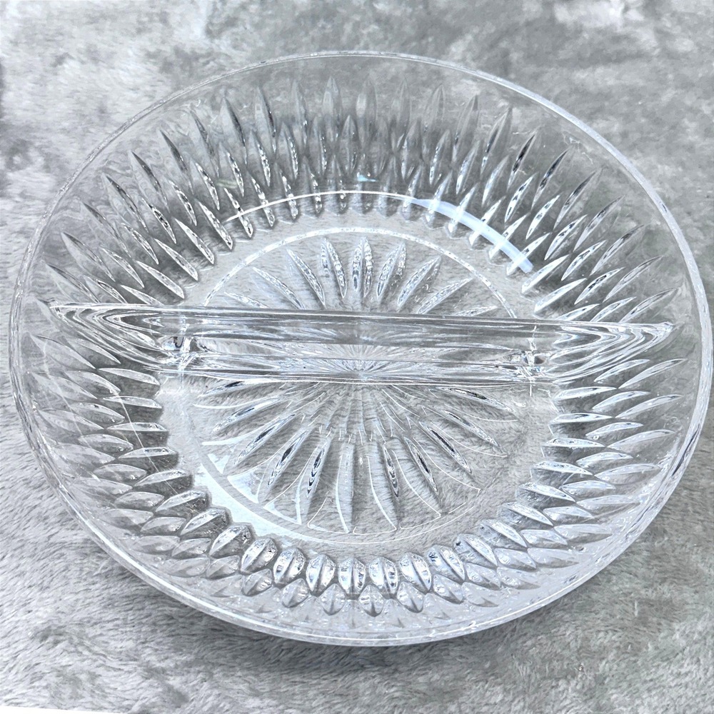 Princess House Style Vintage Clear Divided Glass Serving Bowl Candy Dish Cottage